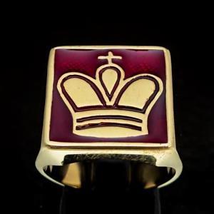 The Square Red Crown Logo - SQUARE BRONZE MENS COSTUME RING CROWN OF THE KING CHESS SYMBOL DARK
