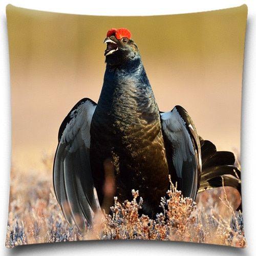 The Square Red Crown Logo - Black bird have head of the red crown 2D print creative Pillow case ...