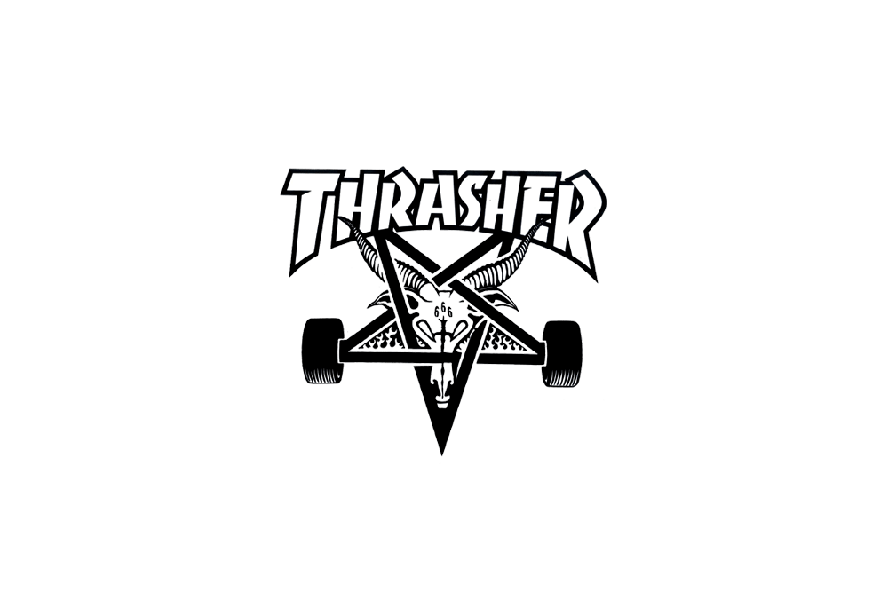 Black and White Skateboards Thrasher Logo - Thrasher Logo Sunglasses – Black/White – Hard Times Skate Shop