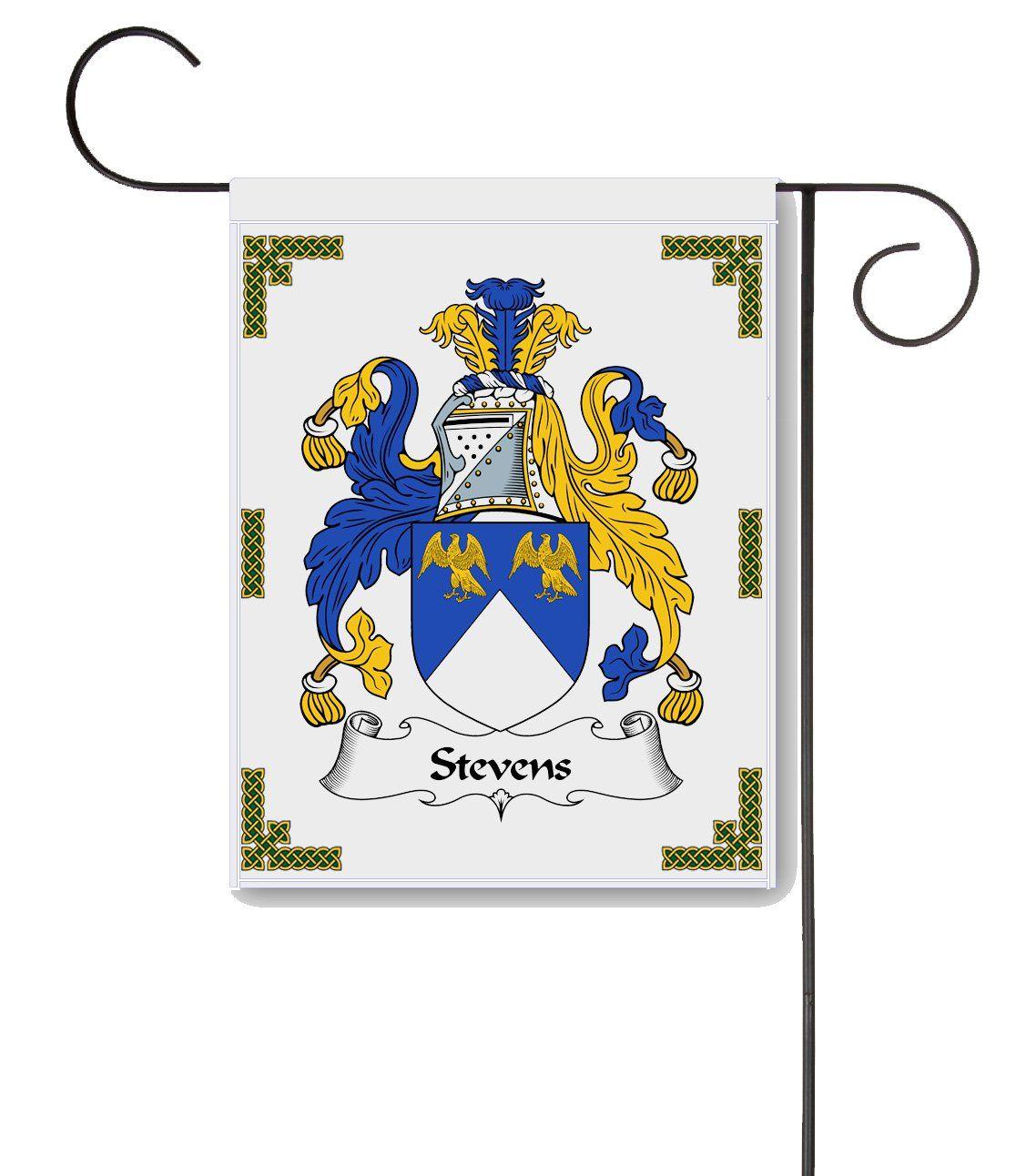 Stevens Arms Logo - Stevens Coat of Arms / Stevens Family Crest 11 X 15 Garden Flag ...