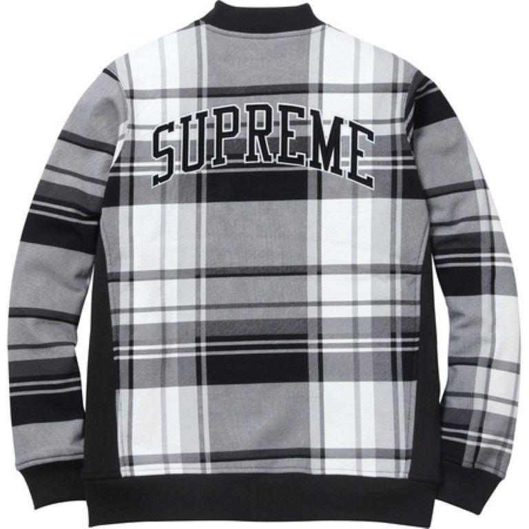 Plaid Supreme Box Logo - Supreme Plaid Snap Front Jacket Large Black Box Logo Air Force Arc ...