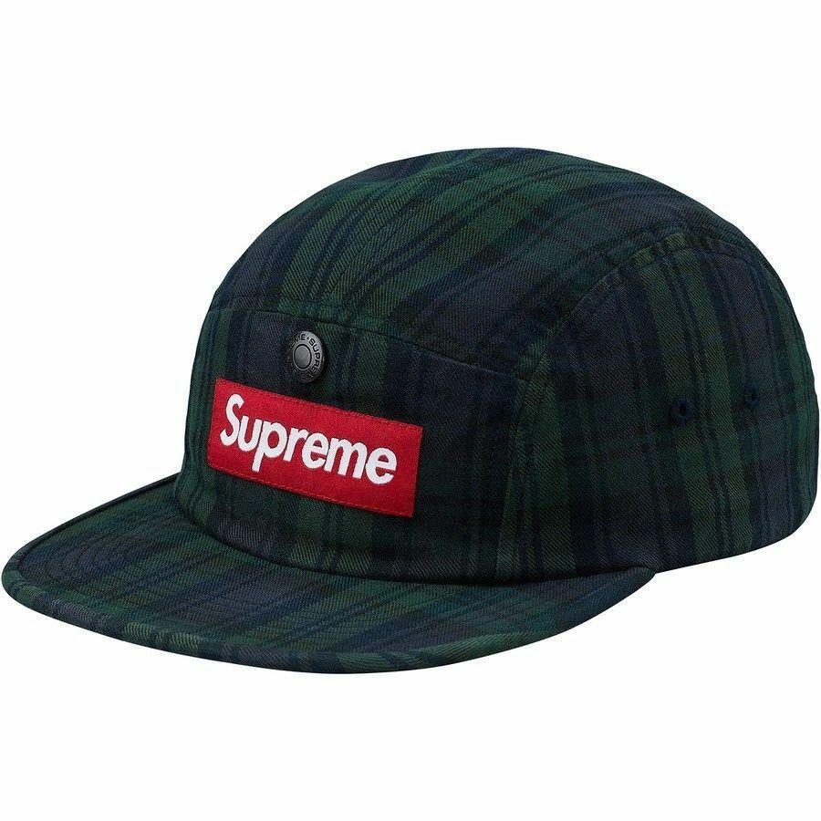 Plaid Supreme Box Logo - Supreme FW18 Box Logo Snap Button Pocket Camp Cap Plaid 100 ...