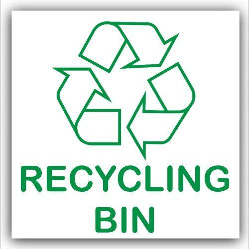 Large Recycle Logo - Recycling Bin-Adhesive Sticker-Recycle Logo Sign-Environment Label ...