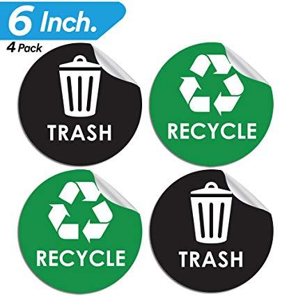 Large Recycle Logo - Amazon.com: Evolve Skins Recycle Sticker Trash Can Decal - 6