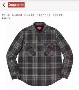 Plaid Supreme Box Logo - F/W 2018 Supreme Pile Lined Plaid Flannel Shirt Black BOX LOGO YEEZY ...