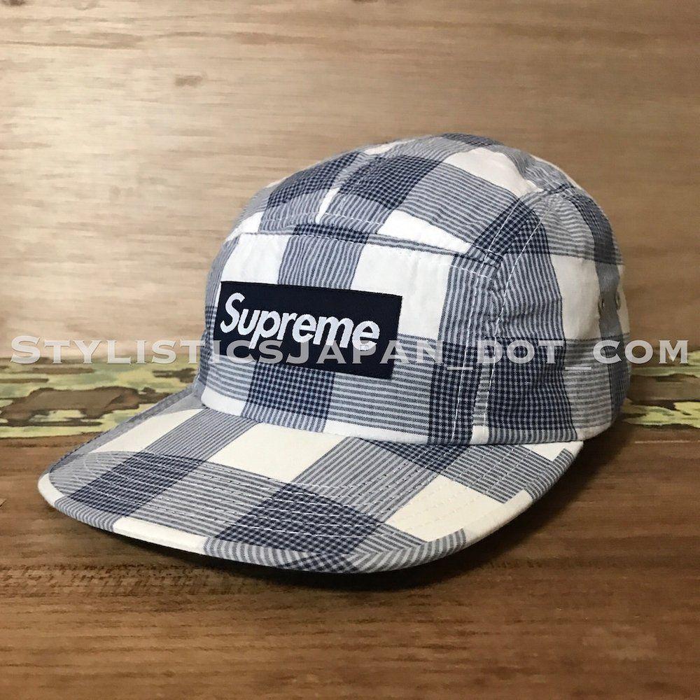 Plaid Supreme Box Logo - Stylistics Japan — Supreme Plaid Box Logo Cap White/Blue