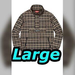 Plaid Supreme Box Logo - Supreme Nylon Plaid Pullover Jacket Half Zip Kangaroo Pocket Box ...