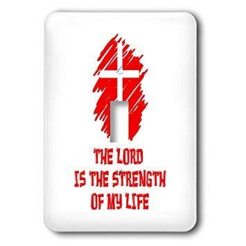Red Triangle with White Cross Logo - 3dRose Alexis Design - Christian - Cross, The Lord is the strength ...