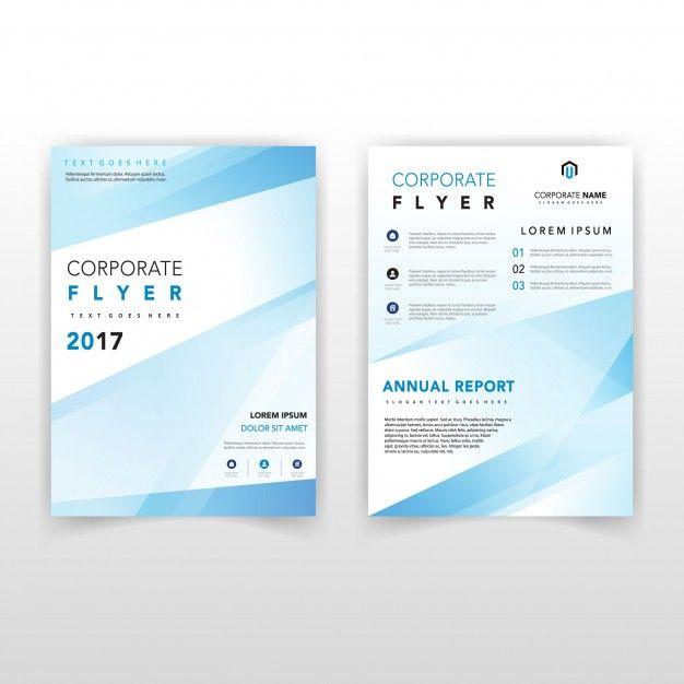 Blue Shape Logo - Blue shape back and front corporate flyer Vector | Free Download