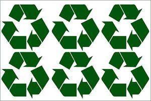 Large Recycle Logo - 6 x RECYCLE RECYCLING LOGO SELF ADHESIVE VINYL ...