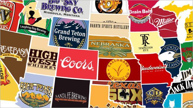 Most Famous Beer Logo - Another Handy Map of the U.S. Shows Each State's Biggest Liquor or ...