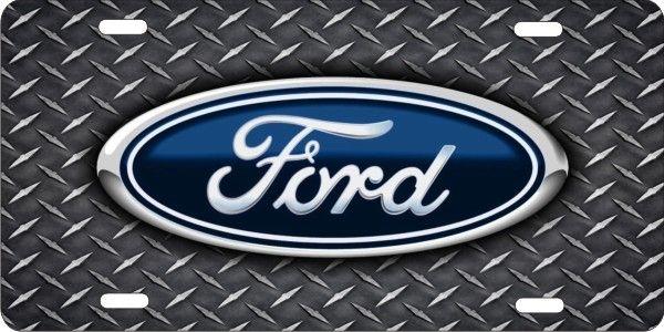 Blue Diamond Ford Logo - Ford on diamond plate Custom License Plates, Personalized License