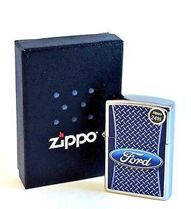 Blue Diamond Ford Logo - BRAND NEW Street Chrome Ford Logo Blue Diamond Zippo Lighter In Box