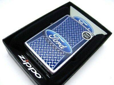 Blue Diamond Ford Logo - ZIPPO FULL SIZE Street Chrome Ford Logo Diamond Plate Windproof