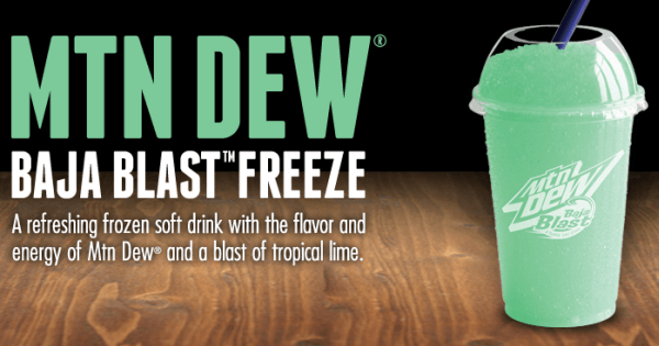 Mountain Dew Baja Blast Logo - News: Taco Bell - New Mtn Dew Baja Blast Freeze | Brand Eating