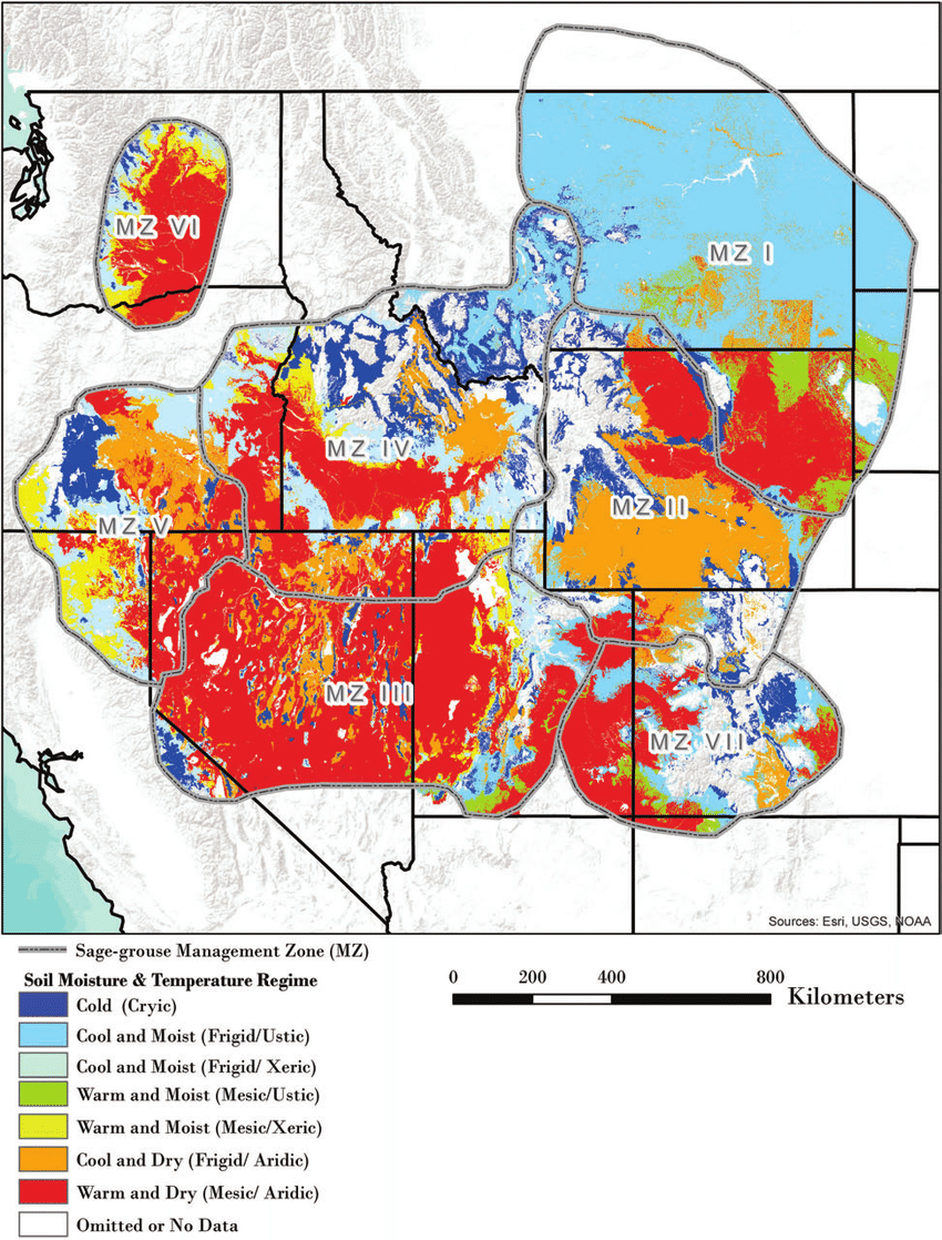 Aridic Looking Red Logo - The soil temperature and moisture regimes for the range of sage