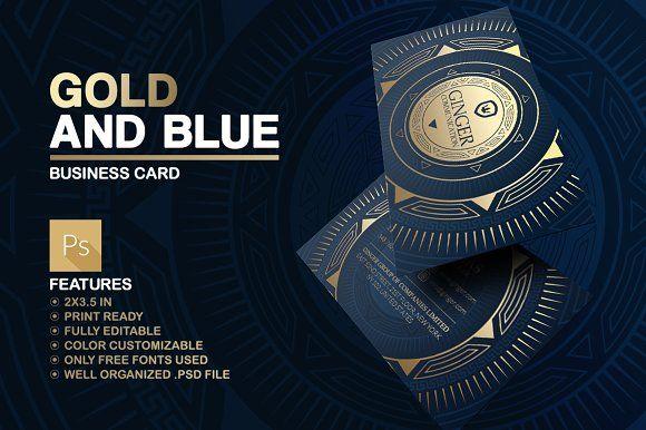 Gold and Blue Circle Logo - Gold And Blue Business Card