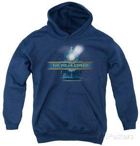 Express Apparel Logo - Youth Hoodie: Polar Express - Train Logo Apparel Pullover Hoodie - Navy