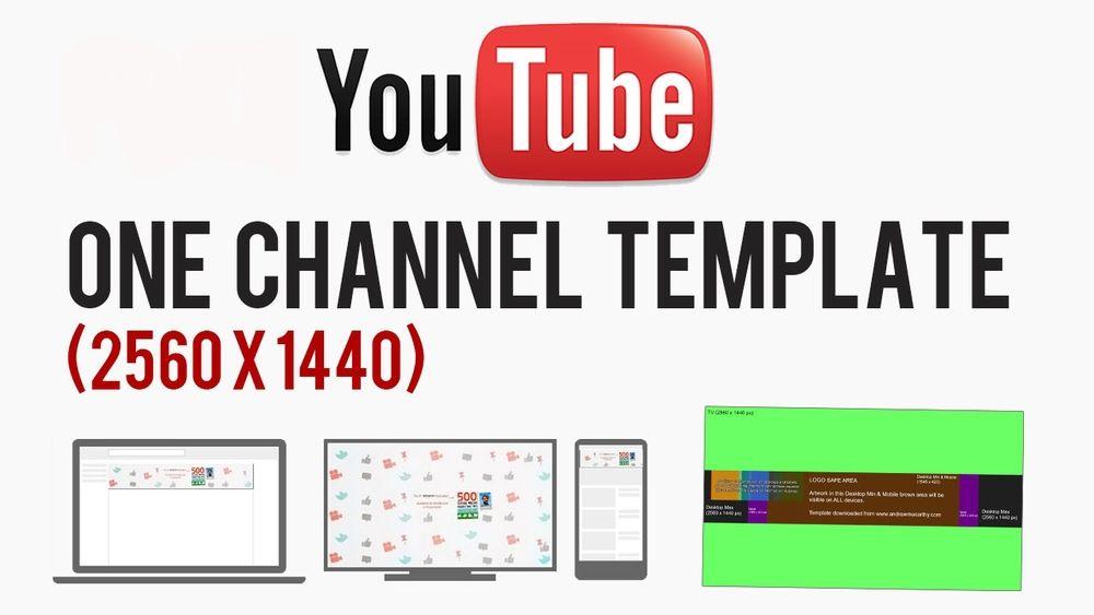 YouTube Size Channel Logo - YouTube Cover Art Template PSD | 2560 x 1440 Photoshop, GIMP ...