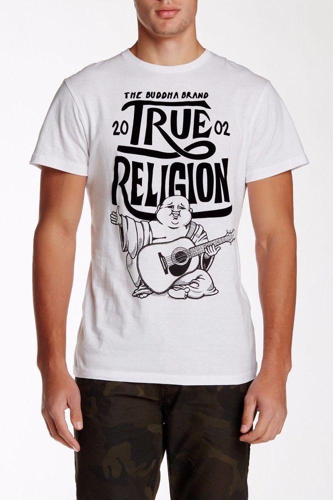 Buddhist Streetwear Logo - Men TRUE RELIGION Buddha Crew Graphic Logo T Shirt Top White Black S