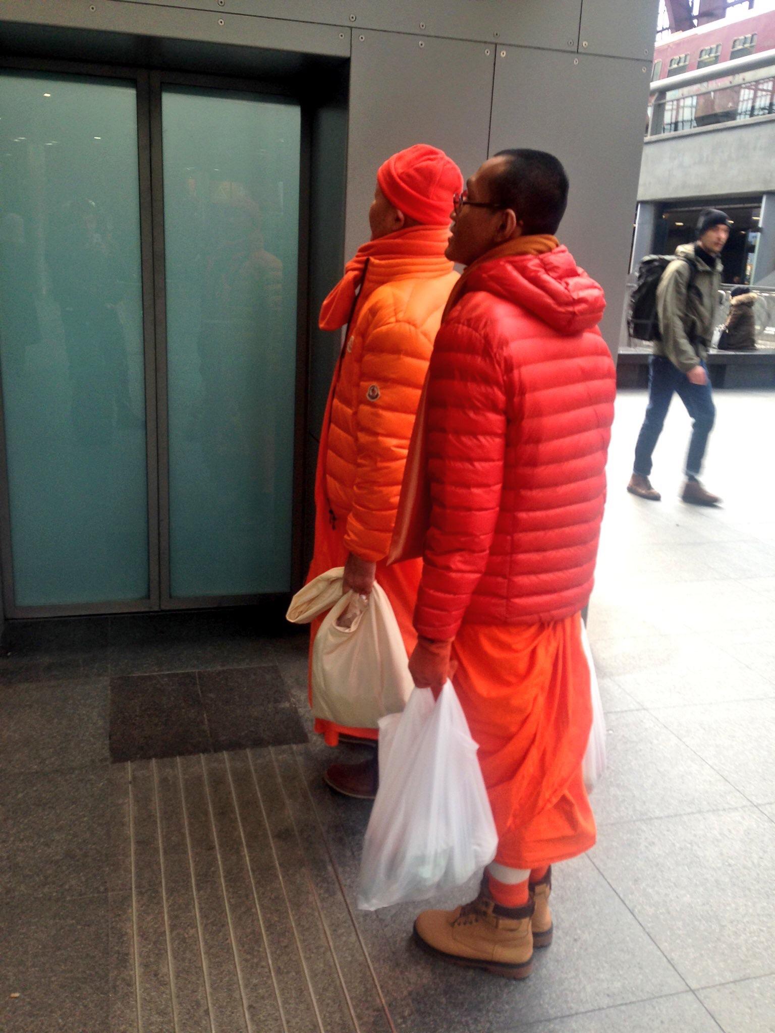 Buddhist Streetwear Logo - buddhist monks in Antwerp Central station wearing Moncler and ...