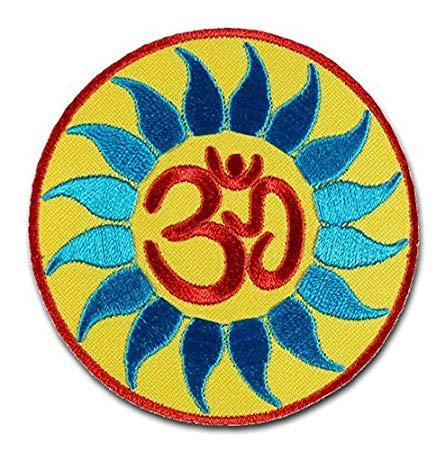 Buddhist Streetwear Logo - OM AUM AOM Sign Sun Wheel Buddhism Symbol Goa Psychedelic ...