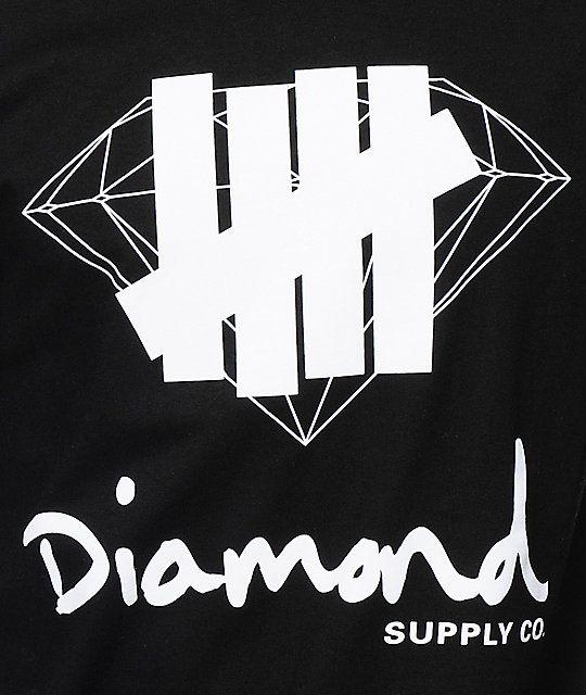 Black Diamond Supply Logo - Diamond Supply Co x Undefeated Logo Overlay Black T-Shirt | Zumiez