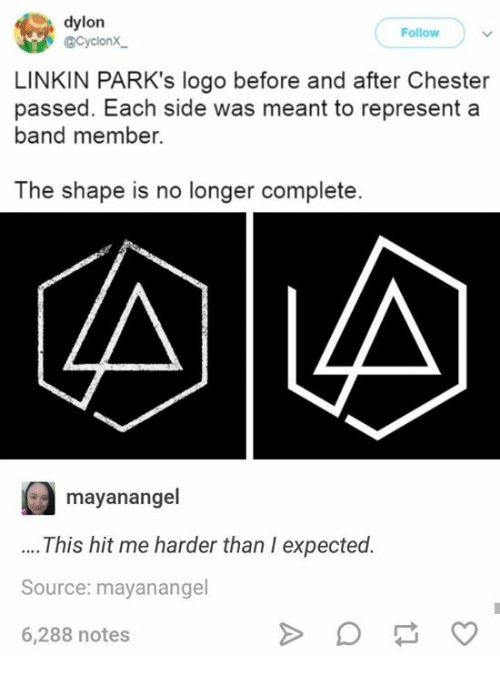 Old Linkin Park Logo - Dylon Follow LINKIN PARK's Logo Before and After Chester Passed Each