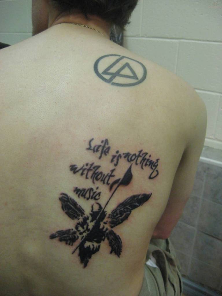 Old Linkin Park Logo - Linkin Park Tattoo Of Symbol On Back