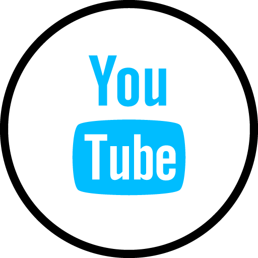 Blue Circle YouTube Logo - YouTube Free Social Media Blue Round Outline Icon Design By Alfredo ...