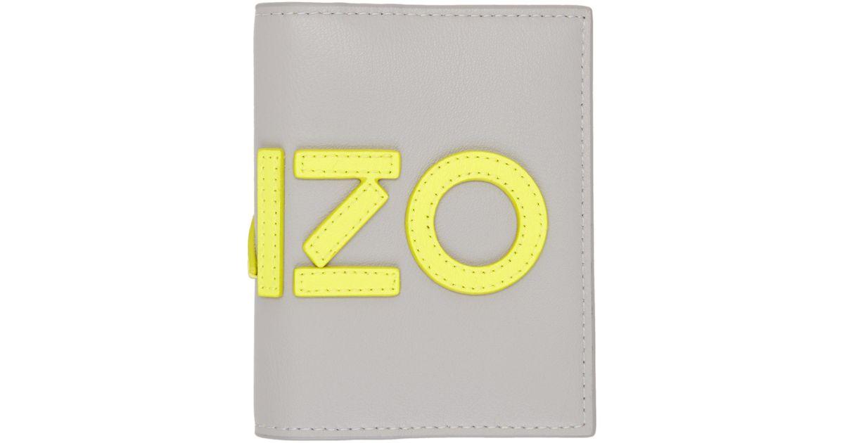 Grey and Yellow Logo - KENZO Grey And Yellow Logo Card Holder in Gray for Men - Lyst