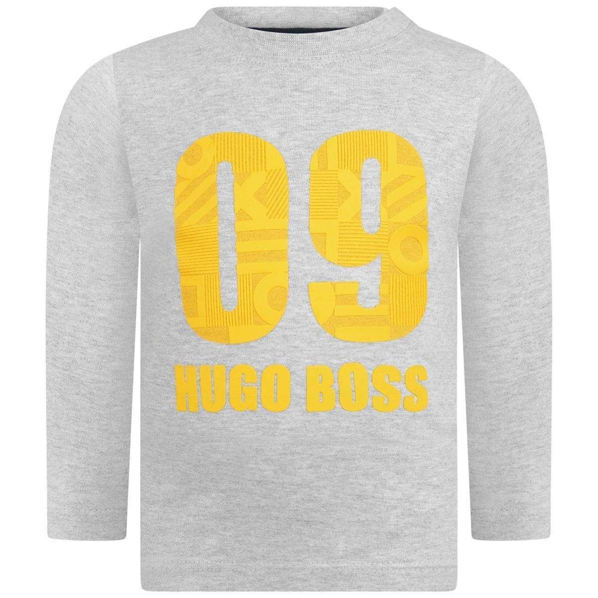 Grey and Yellow Logo - BOSS Baby Boys Grey & Yellow Logo Top