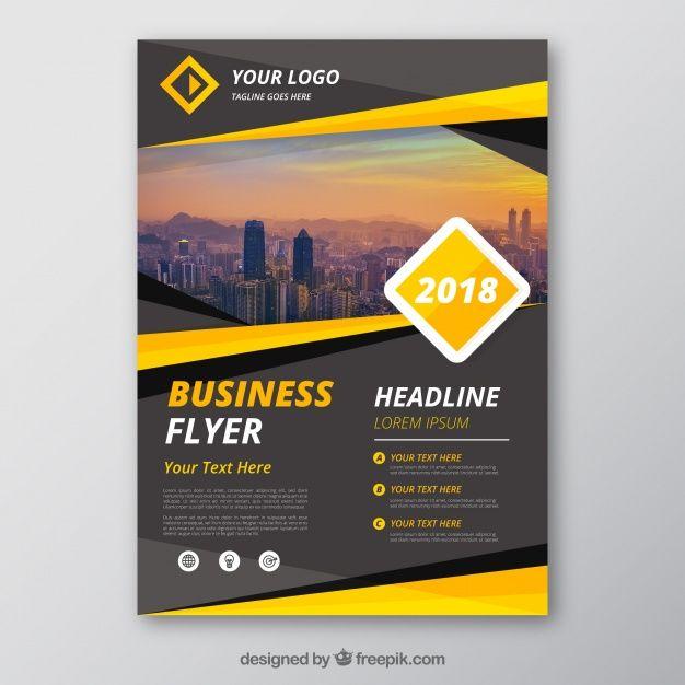 Grey and Yellow Logo - Grey and yellow business flyer template Vector | Free Download