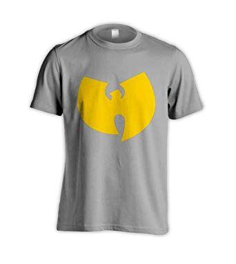 Grey and Yellow Logo - Wu Tang Clan Full Yellow Logo Hip Hop Grey T-Shirt (SMALL): Amazon ...