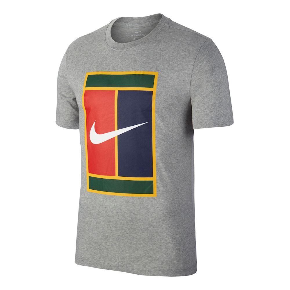 Grey and Yellow Logo - Nike Court Heritage Logo T-Shirt Men - Grey, Yellow buy online ...