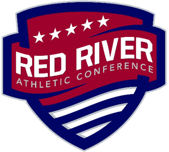 Red and Blue Athletic Logo - Red River Athletic Conference
