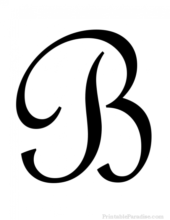 Cursive B Logo - Printable Letter B in Cursive Writing #kidswoodcrafts | kids wood ...
