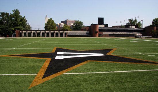V Star College Football Logo - Star V logo added to football practice turf University