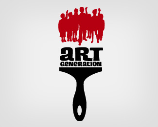 Cool Art Logo - Black and one colour. Use of people to signify brush strokes ...