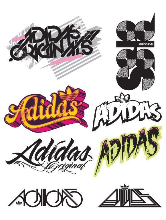 Cool Art Logo - Adidas Typography Graphic Hydro74 Art Design Brand Logo. White