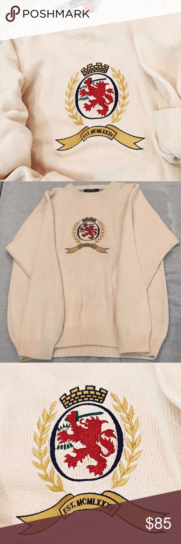 Tommy Hilfiger Lion Logo - Men's Vintage -Tommy Hilfiger Lion Crest Knit Crew Absolutely