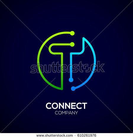 Company with Green Circle Logo - Letter T logo, Circle shape symbol, green and blue color, Technology ...