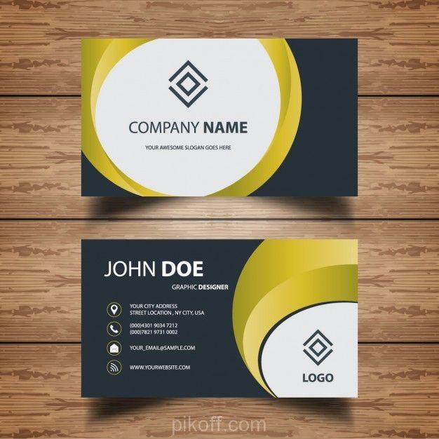 Company with Green Circle Logo - Ai Modern business card with green circle vector free download