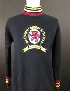 Tommy Hilfiger Lion Logo - Vintage Tommy Hilfiger Lion Crest Turtleneck Sweater Navy Womens
