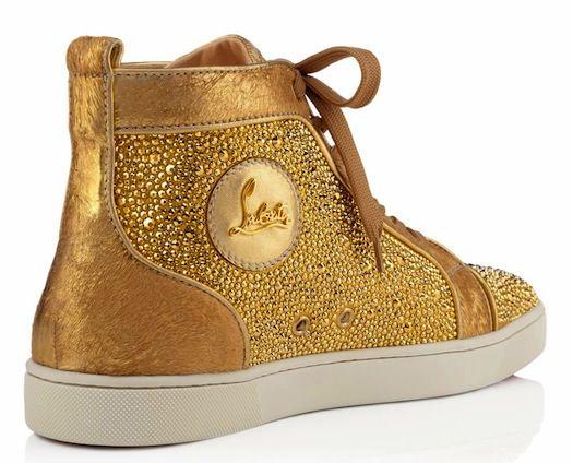 Gold Christian Louboutin Logo - ShoePorn: Christian Louboutin Louis Gold Strass Sneakers – My Hell ...