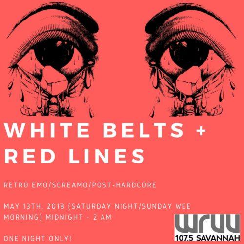 Five White's with Red Lines Logo - White belts + RED LINES (1)-3 | WRUU Savannah Soundings