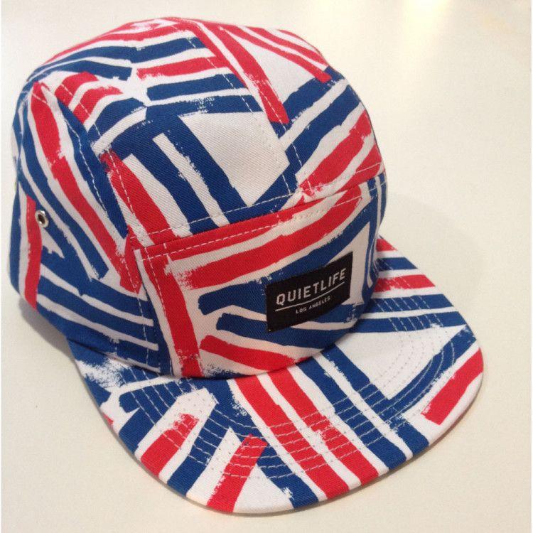 Five White's with Red Lines Logo - The Quiet Life Dual Lines white/red/blue 5 Panel Cap | Manchester's ...