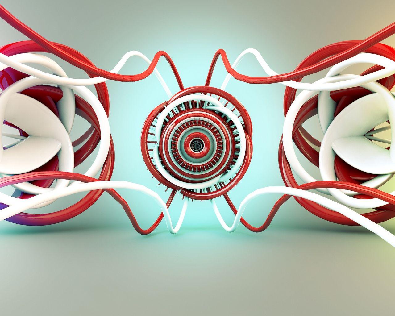 Five White's with Red Lines Logo - Download wallpaper 1280x1024 glow, red, white, tangled lines ...