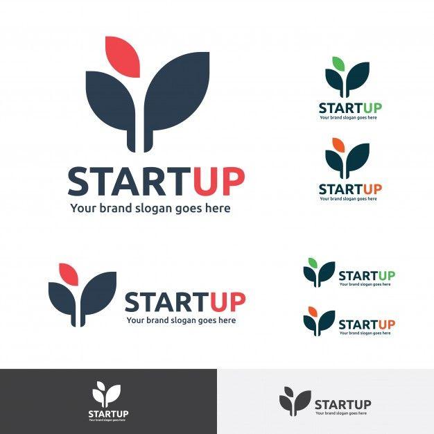 Start Up Company Logo - Start up company logo, new born plant symbol. Vector | Premium Download