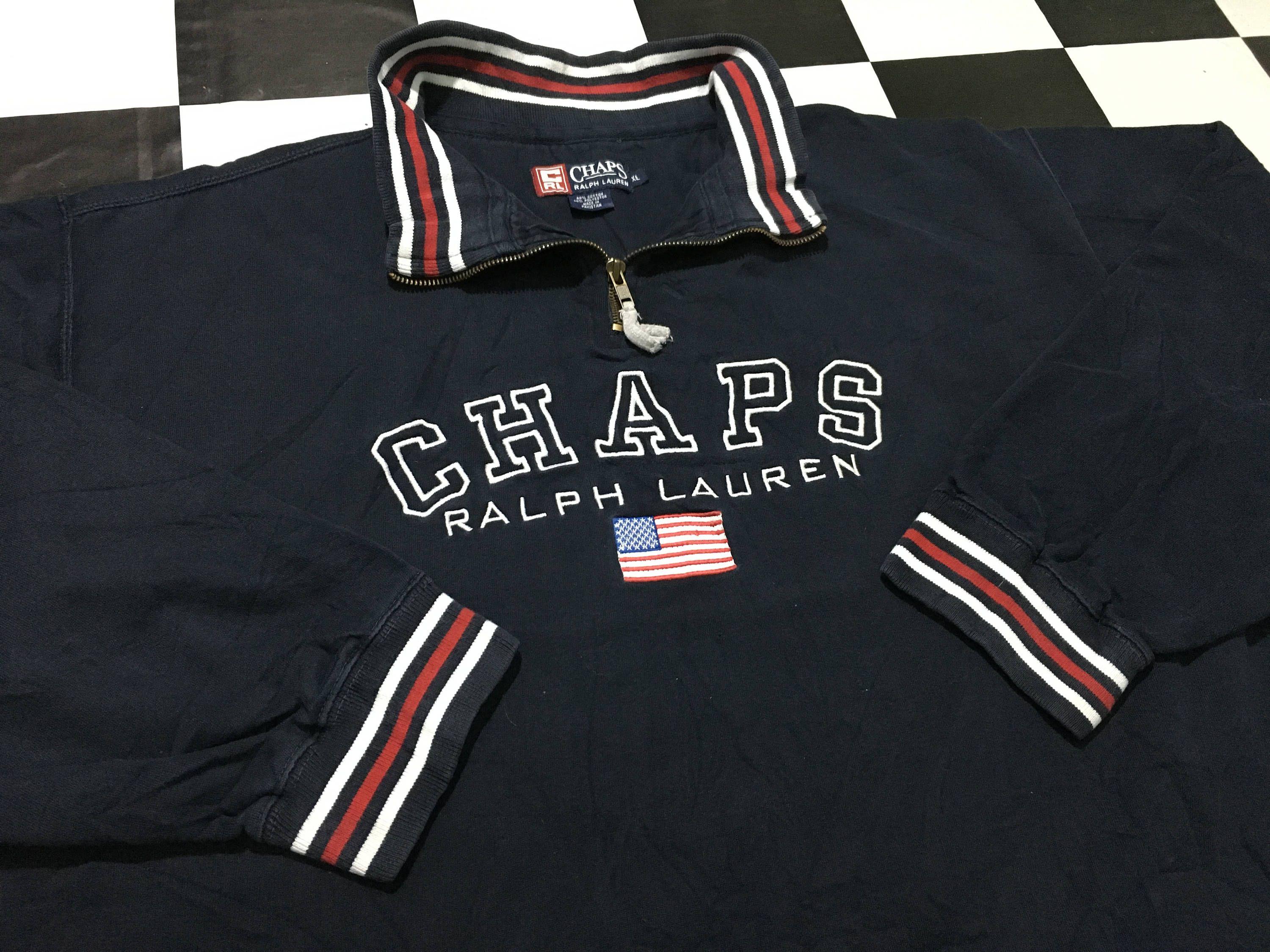 Chaps Logo - Vintage Chaps ralph lauren sweatshirt spell out big logo embroidered